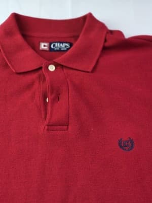 Chaps Ralph Lauren Adult Medium Red Short Sleeve Shirt - Thumbnail 2
