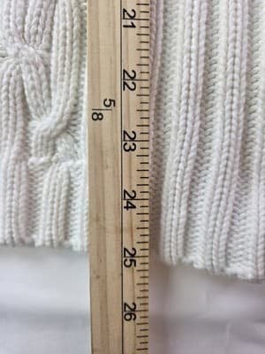 CHAPS Women's XL Ivory Cable-Knit Cowl Neck Sweater - Thumbnail 8