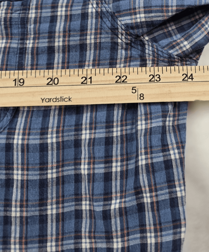 Ralph Lauren Men's XL Blue Check Cotton & Linen Long Sleeve Casual Shirt - Thumbnail 4