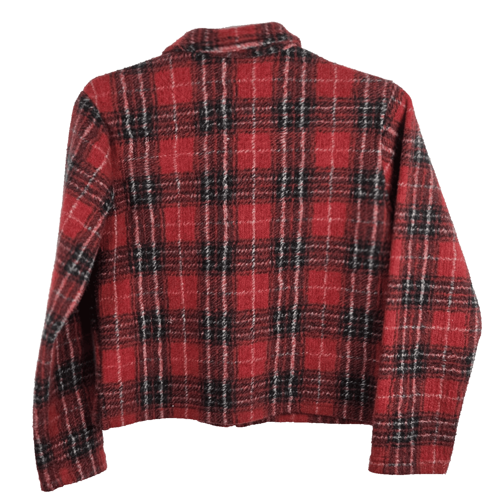 True Grit Women's Large Red Plaid Full Zip Jacket - Thumbnail 10