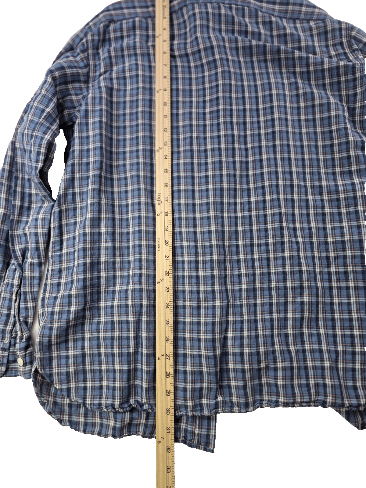 Ralph Lauren Men's XL Blue Check Cotton & Linen Long Sleeve Casual Shirt - Thumbnail 5