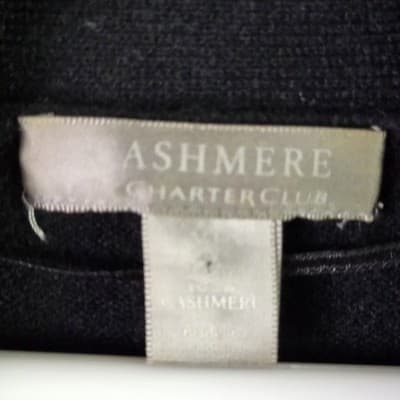 Charter Club Women's XL Black 100 % Cashmere V-Neck Sweater - Thumbnail 3