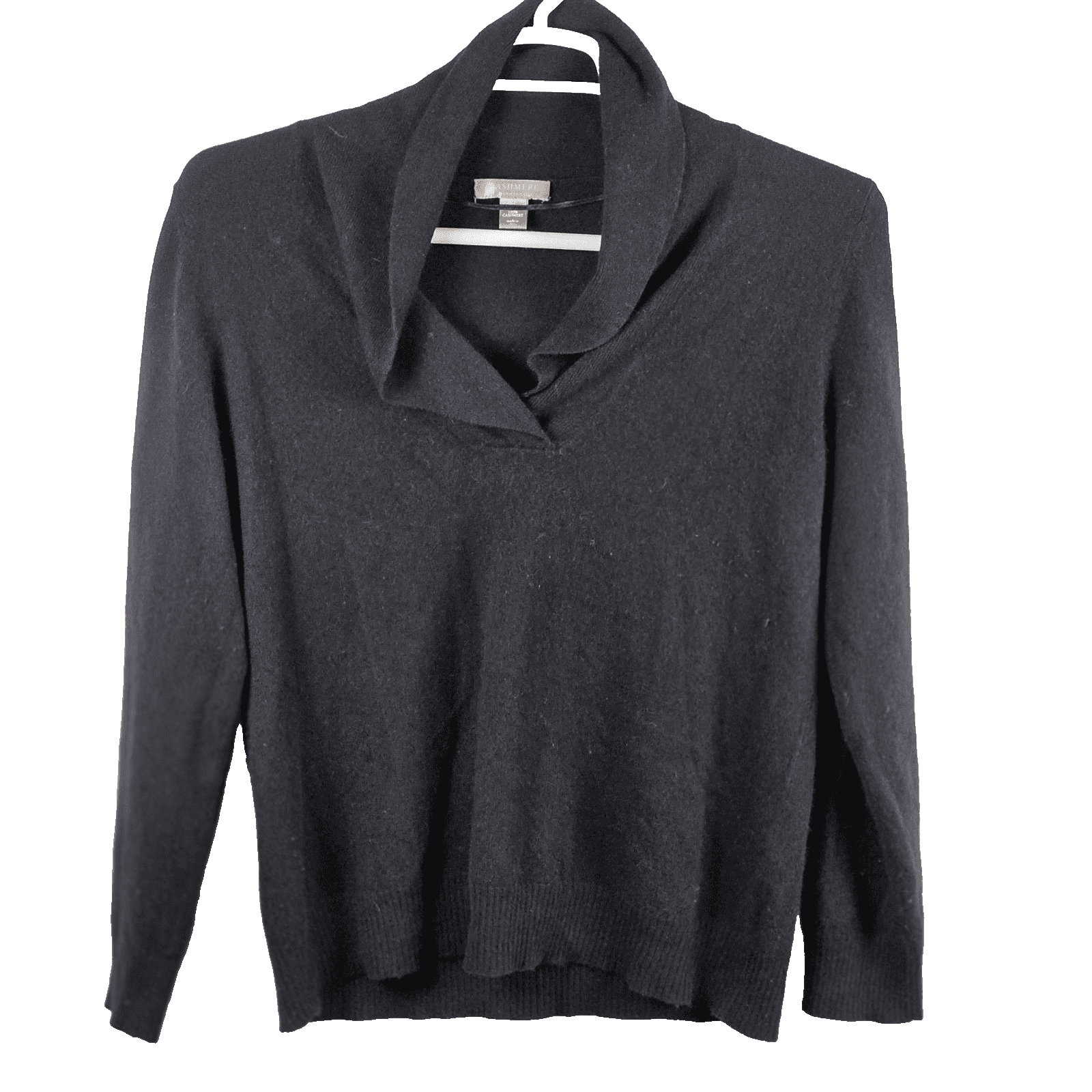 Charter Club Women's XL Black 100 % Cashmere V-Neck Sweater - Image 1