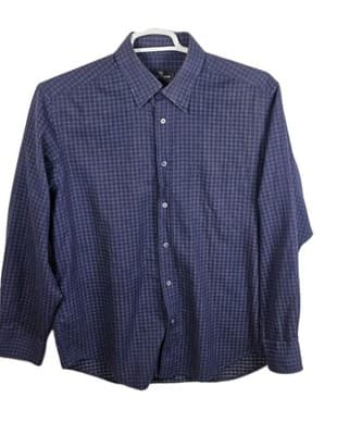 Bugatchi Men's Shirt Large Purple Gingham Long Sleeve Button Up Shirt - Image 1