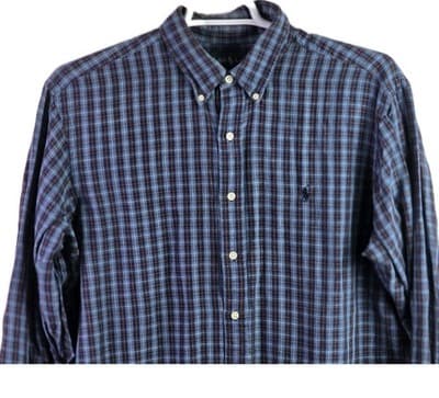 Ralph Lauren Men's XL Blue Buffalo Check Classic Fit Long Sleeve Shirt - Thumbnail 2
