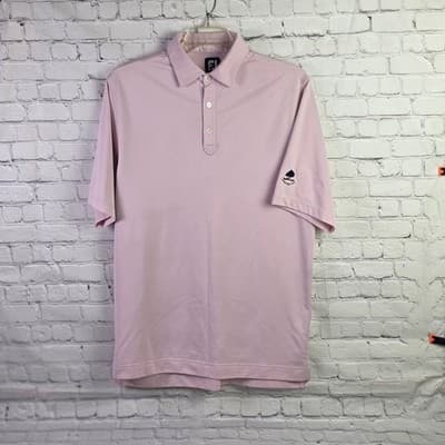 FootJoy Men's XL Pink Chevron Stretch Short Sleeve Golf Polo Shirt - Image 1