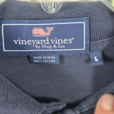 Vineyard Vines Men's Large Blue Short Sleeve Polo Shirt - Thumbnail 5