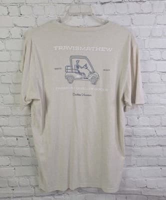 Travis Mathew Men's XL Beige " Endless Vacation " Short Sleeve T-Shirt - Thumbnail 8