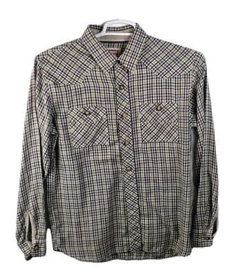 Levi's Vintage Men's Medium Longhorn Plaid Button Down Western Shirt - Image 1