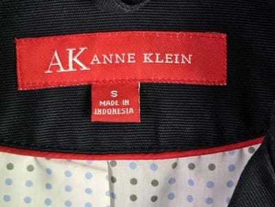 Anne Klein Women's Small Black Cotton Trench Coat - Thumbnail 3