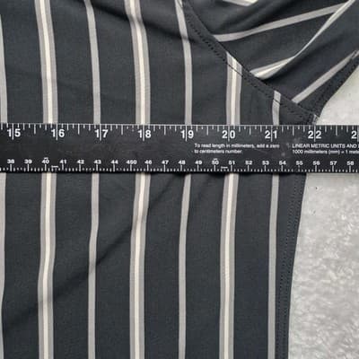 Denim and Flowers Men's Large Black W/White Stripes Button Down Shirt - Thumbnail 4