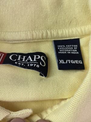 Chaps Men's XL Yellow Short Sleeve Polo Shirt - Thumbnail 3