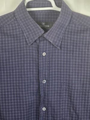 Bugatchi Men's Shirt Large Purple Gingham Long Sleeve Button Up Shirt - Thumbnail 2