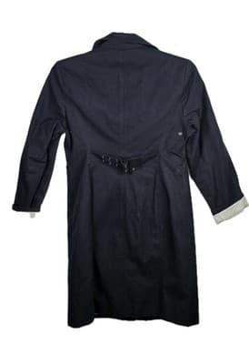 Anne Klein Women's Small Black Cotton Trench Coat - Thumbnail 11