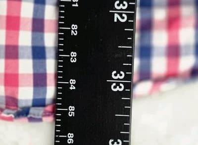 Brooks Brother's Men's 17 32/33 Red Blue Plaid Gingham Long Sleeve Button Up - Thumbnail 6