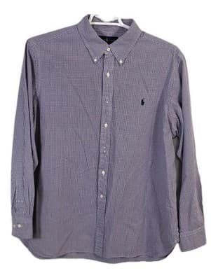 Polo Ralph Lauren Men's 18 36/37 Slim Fit Purple & White Gingham Shirt - Image 1