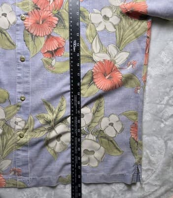 Tommy Bahama Shirt Mens XL Blue Floral Print Vintage Island Modern Fit Silk - Thumbnail 8