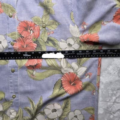 Tommy Bahama Shirt Mens XL Blue Floral Print Vintage Island Modern Fit Silk - Thumbnail 5