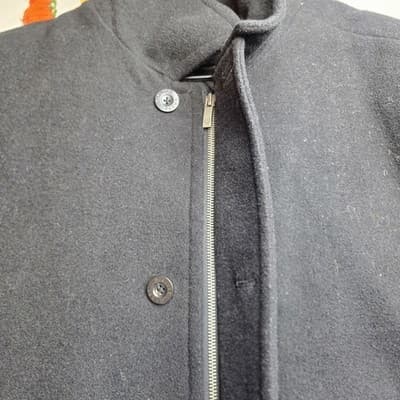 Chaps Men’s XL Black 80% Wool Blend Trench Coat - Thumbnail 3
