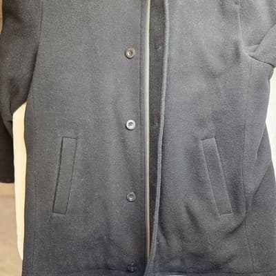 Chaps Men’s XL Black 80% Wool Blend Trench Coat - Thumbnail 4