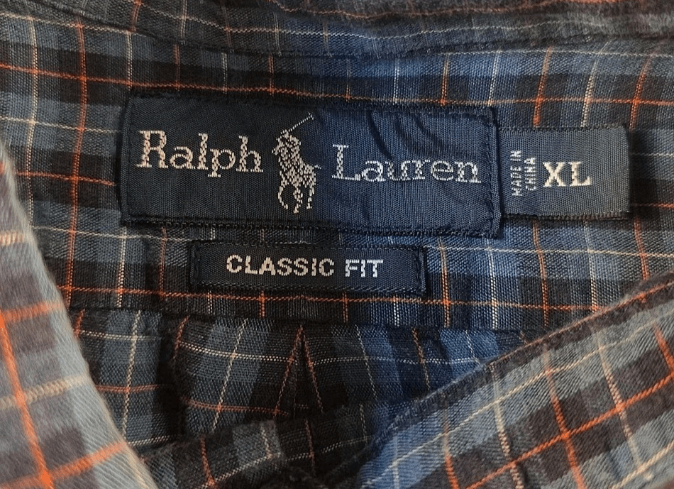 Ralph Lauren Men's XL Blue Buffalo Check Classic Fit Long Sleeve Shirt - Thumbnail 3