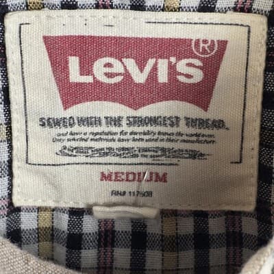 Levi's Vintage Men's Medium Longhorn Plaid Button Down Western Shirt - Thumbnail 3