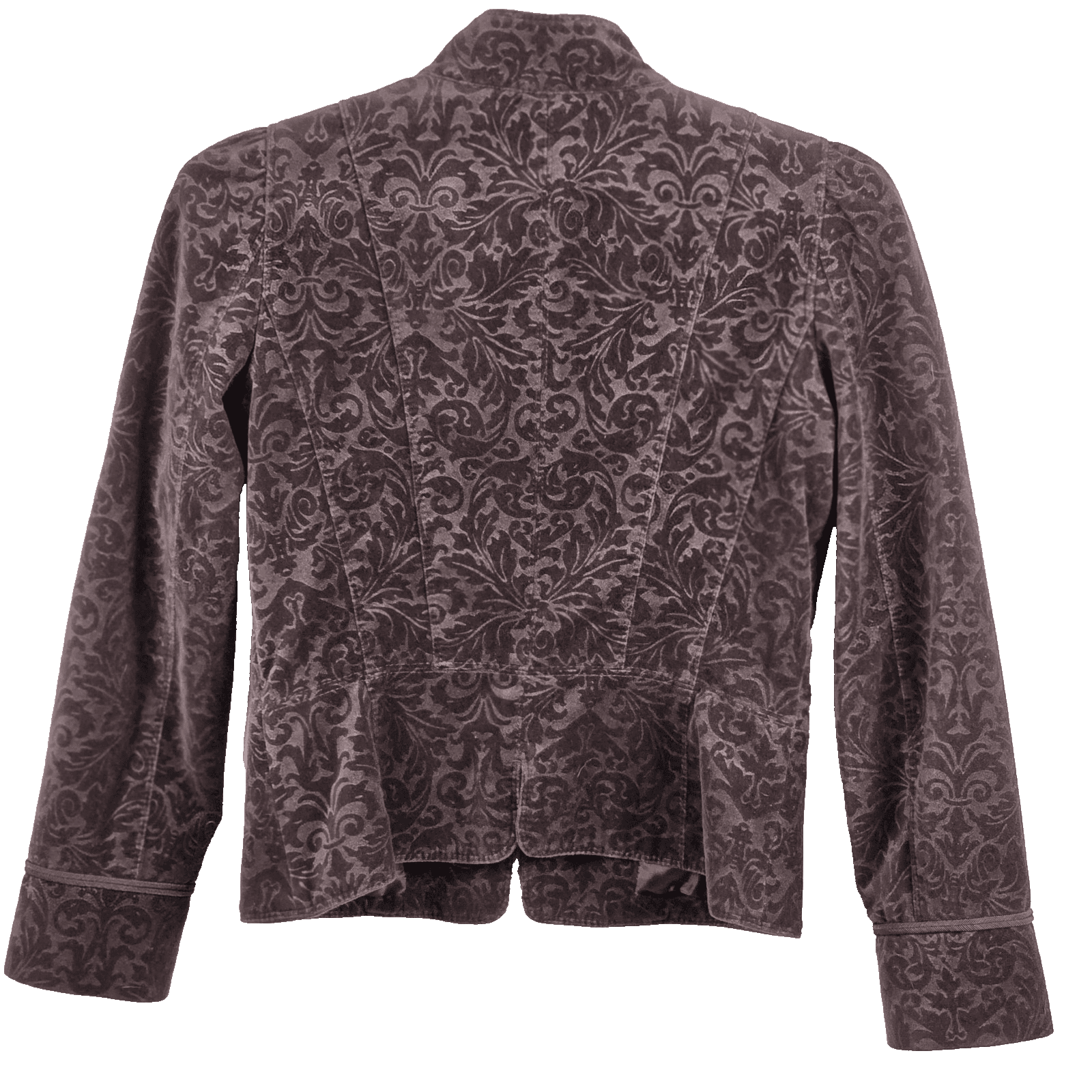 Ann Taylor Loft Women's 10 Purple Long Sleeve Button Front Cropped Jacket VGUC - Thumbnail 5