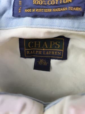 Chaps Men's 16 1/2 32-33 Cream Colored Long Sleeve Button Up Shirt - Thumbnail 3