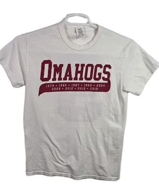 2015 Omahogs Arkansas Razorbacks Baseball T-shirt Small - Image 1