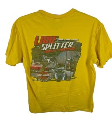 Harley Davidson Men's XL Yellow New Port Richey Florida Short Sleeve Shirt - Thumbnail 6