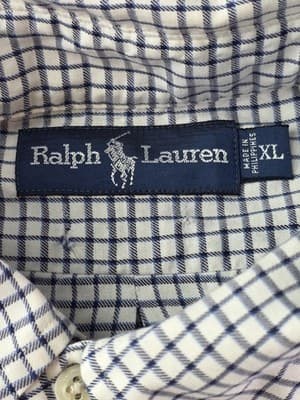 Ralph Lauren Men's XL Gingham Black/White Long Sleeve Button Up Short - Thumbnail 3