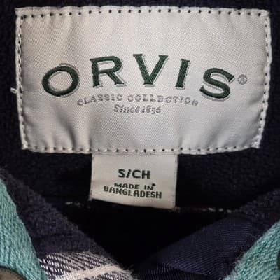 Orvis Women's Small Red Navy White Plaid Flannel Snap Button Shirt Jacket - Thumbnail 4