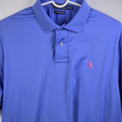 Polo Ralph Lauren Men's Large Preformance Light Blue Short Sleeve Shirt - Thumbnail 2