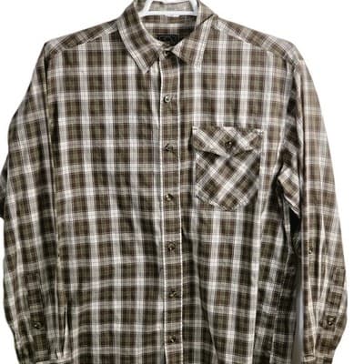 Red Head Men's Large Brown Multicolored Plaid Long Sleeve Button Up Shirt - Thumbnail 2