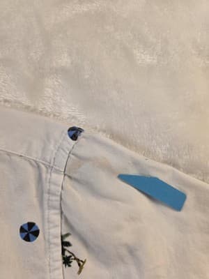 Denim & Flower Men's Large White Geometric Slim Fit Short Sleeve Shirt *Flawed* - Thumbnail 6