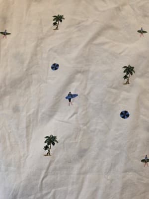 Denim & Flower Men's Large White Geometric Slim Fit Short Sleeve Shirt *Flawed* - Thumbnail 4