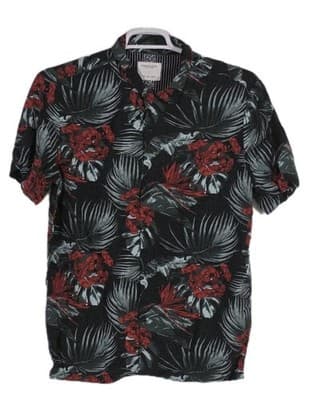Denim & Flower Men's Large Floral Paisley Short Sleeve Button Up Shirt - Thumbnail 2
