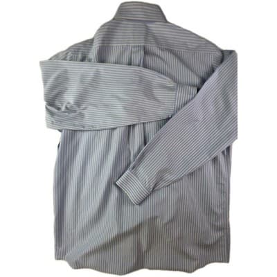 Brooks Brothers Men's Large 16 4/5 Blue & White Buffalo Check Long Sleeve Shirt - Thumbnail 5