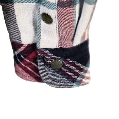 Orvis Women's Small Red Navy White Plaid Flannel Snap Button Shirt Jacket - Thumbnail 5