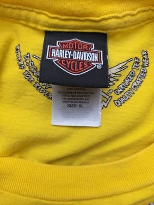 Harley Davidson Men's XL Yellow New Port Richey Florida Short Sleeve Shirt - Thumbnail 3