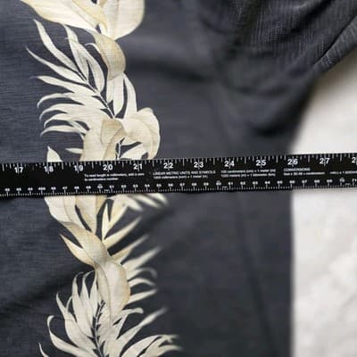 Jamaica Jaxx Men's XL Black With Brown Palm Leaves Short Sleeve Silk Shirt - Thumbnail 5
