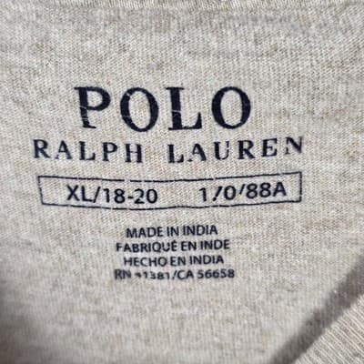 Polo Ralph Lauren Youth XL (18-20) Cream Short Sleeve T-Shirt - Thumbnail 3