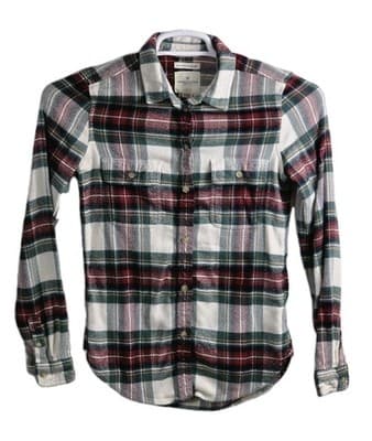 American Eagle Outfitters Women's XS Red & Green Plaid Flannel Long Sleeve Shirt - Image 1