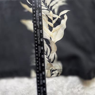 Jamaica Jaxx Men's XL Black With Brown Palm Leaves Short Sleeve Silk Shirt - Thumbnail 9