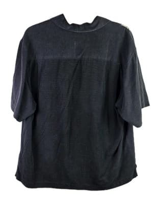 Jamaica Jaxx Men's XL Black With Brown Palm Leaves Short Sleeve Silk Shirt - Thumbnail 7
