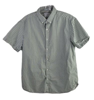 Denim And Flower Men's Medium Short Sleeve Button Down Shirt - Image 1
