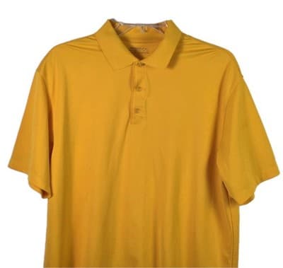 Nike Golf Dri-fit Men's XL Yellow Short Sleeve Polo Shirt - Image 1