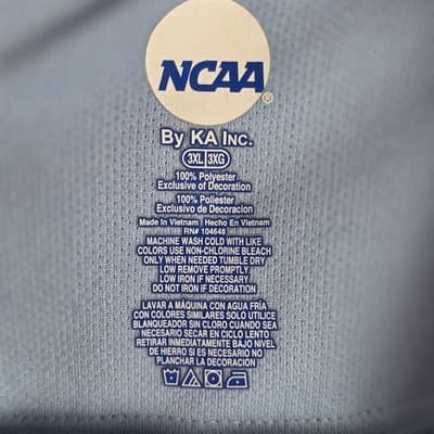 NCAA North Carolina Tar Heels Men's 3XL Blue Short Sleeve Polo Shirt - Thumbnail 4