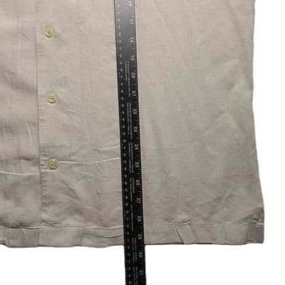 IZod Classic Men's Medium White Linen Blend Short Sleeve Polo Shirt - Thumbnail 8