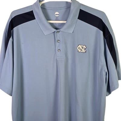 NCAA North Carolina Tar Heels Men's 3XL Blue Short Sleeve Polo Shirt - Thumbnail 2